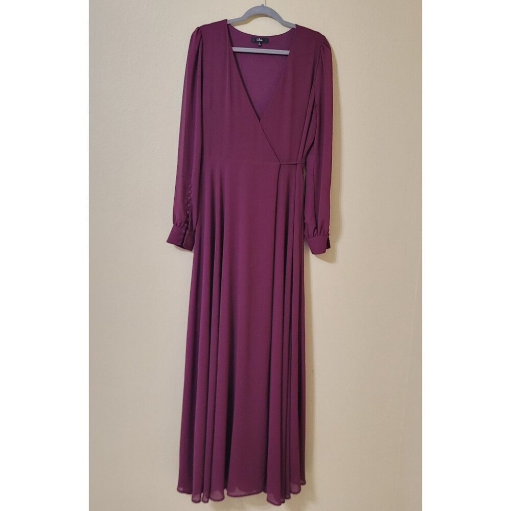Lulus Plum Maxi Wrap Dress Wedding Bridesmaids Formal Gala XL